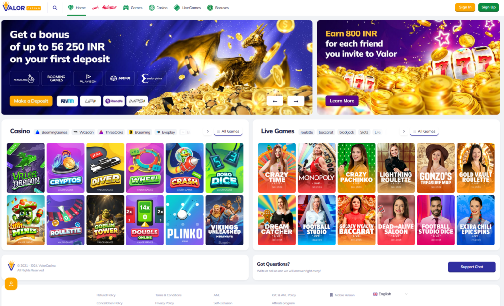 valor bet casino