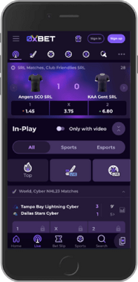 Screenshot van de 0xBet homepage