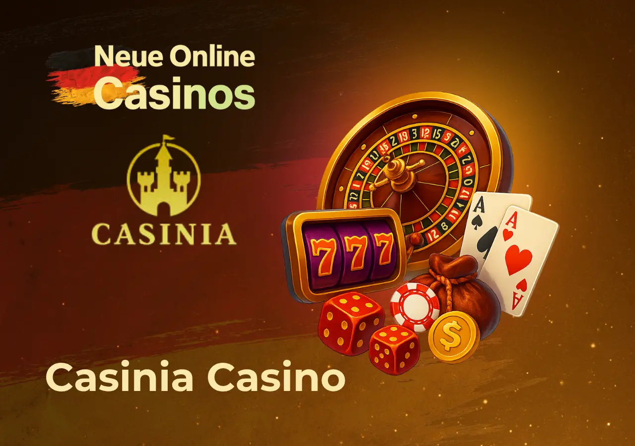 Schermata della lobby di Casinia Casino che mostra slot machine e giochi da tavolo