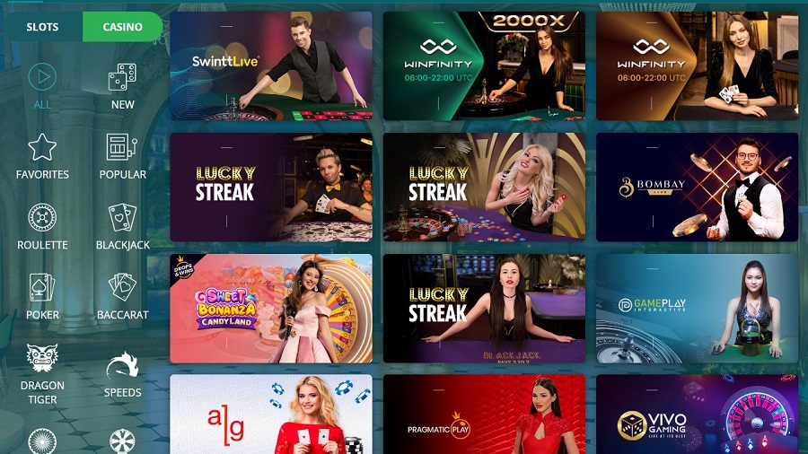 Interfejs aplikacji 22Bet