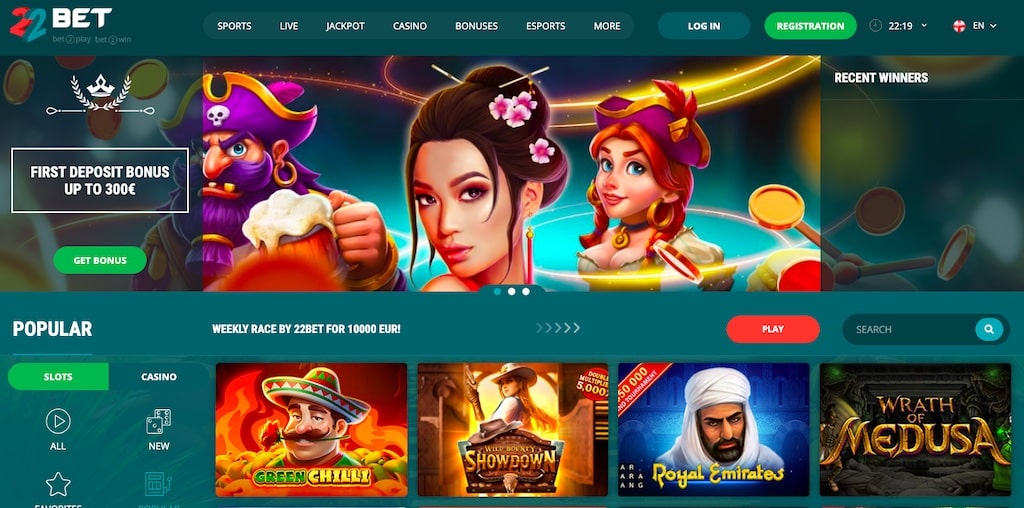Offerta di benvenuto 22bet bonus