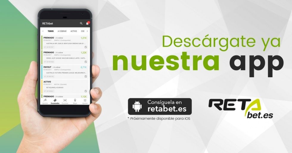 Captura de pantalla de la interfaz de la aplicación Retabet en un smartphone
