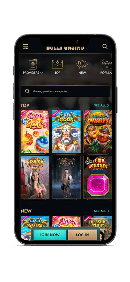 Interfaccia mobile di Dolly Casino