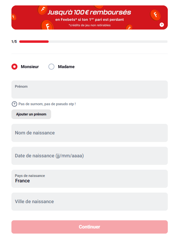 Schermata del login nella Betclic app su mobile
