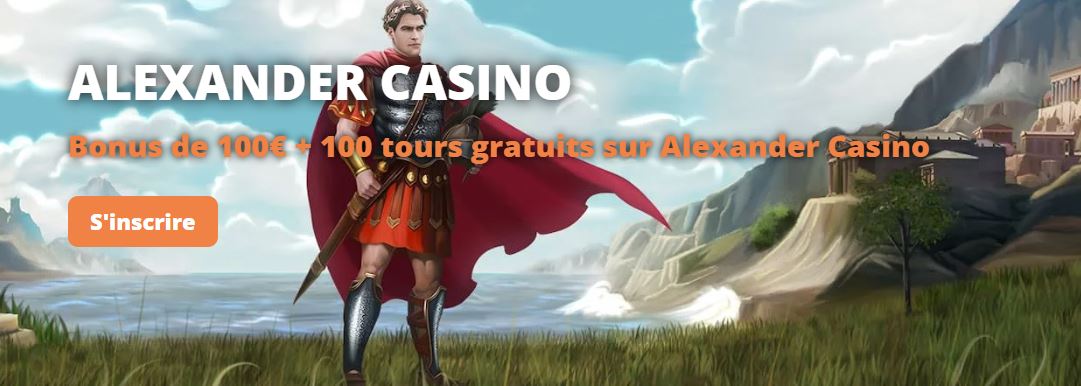 Interface du bonus Alexander Casino montrant les conditions de mise