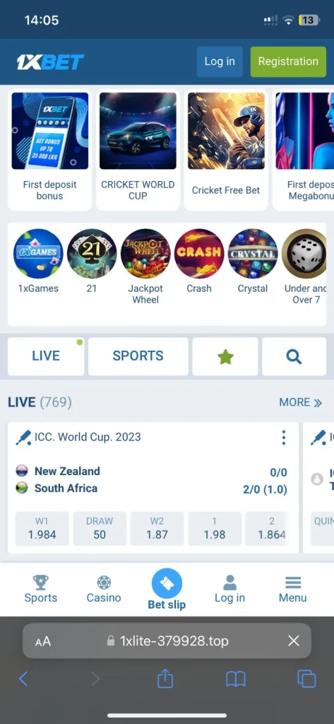 Aplicación de 1xbet para iOS