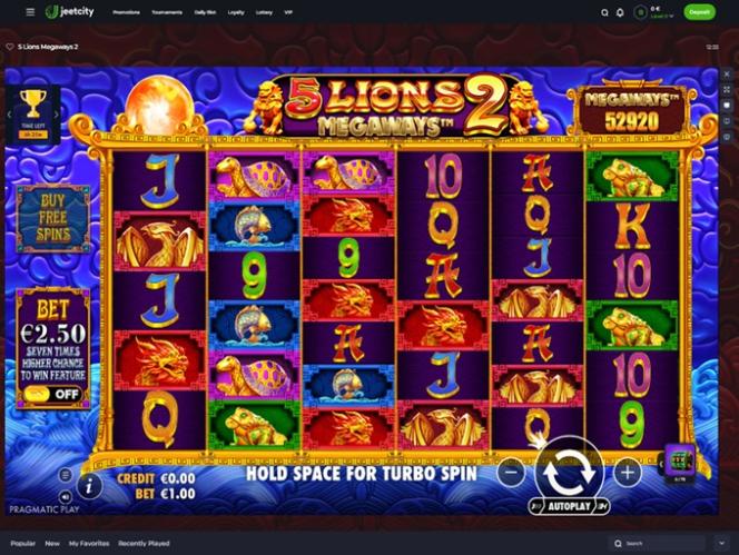 JeetCity Casino Game Lobby Interface