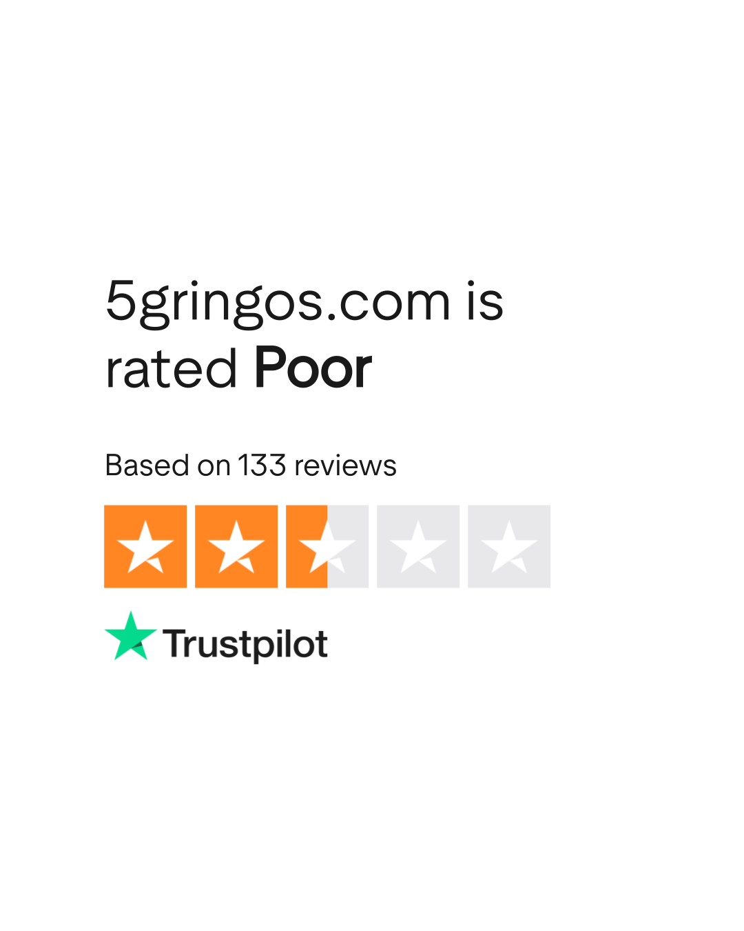 Trustpilot-Bewertung für 5 Gringo Casino