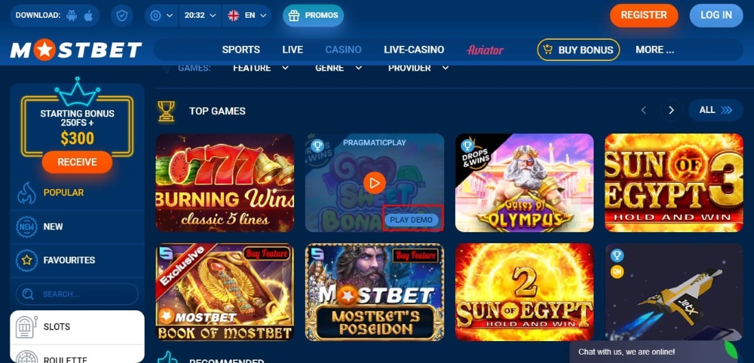 mostbet casino live