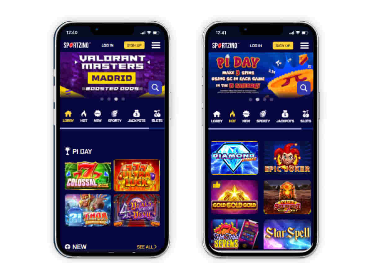 Vista de la interfaz de usuario de la app Platincasino mostrando ranuras y menús