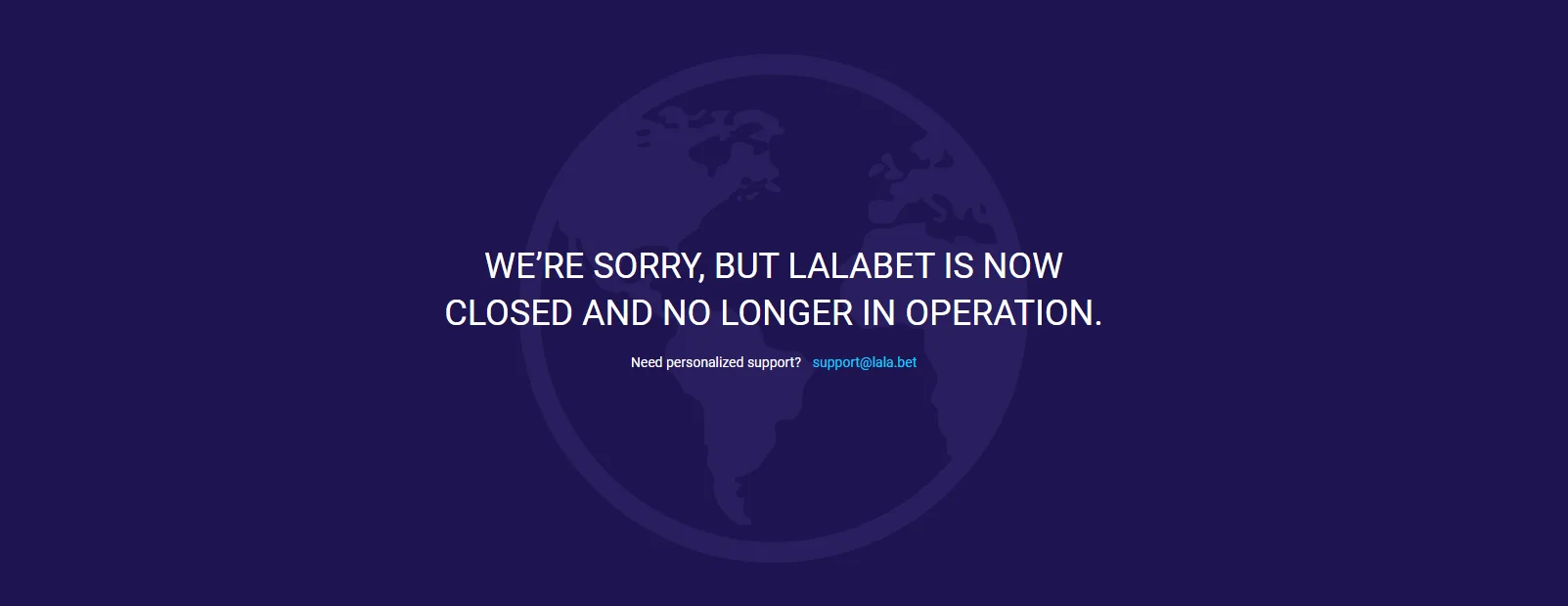 Schermafbeelding van LalaBet casino website interface