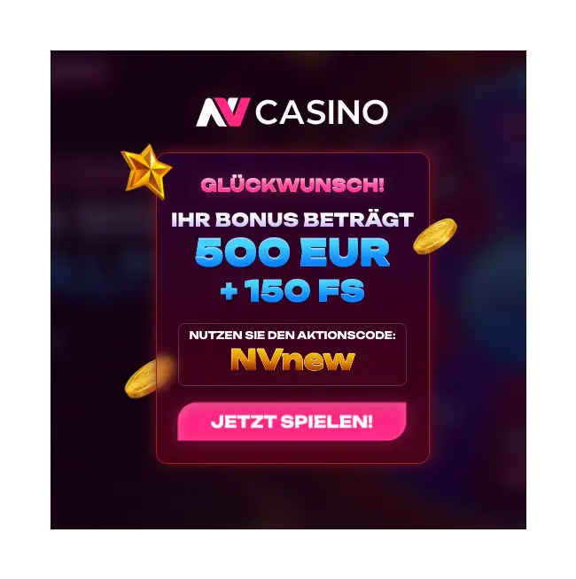 Screenshot der NV Casino Bonusseite in der App mit verschiedenen Angeboten
