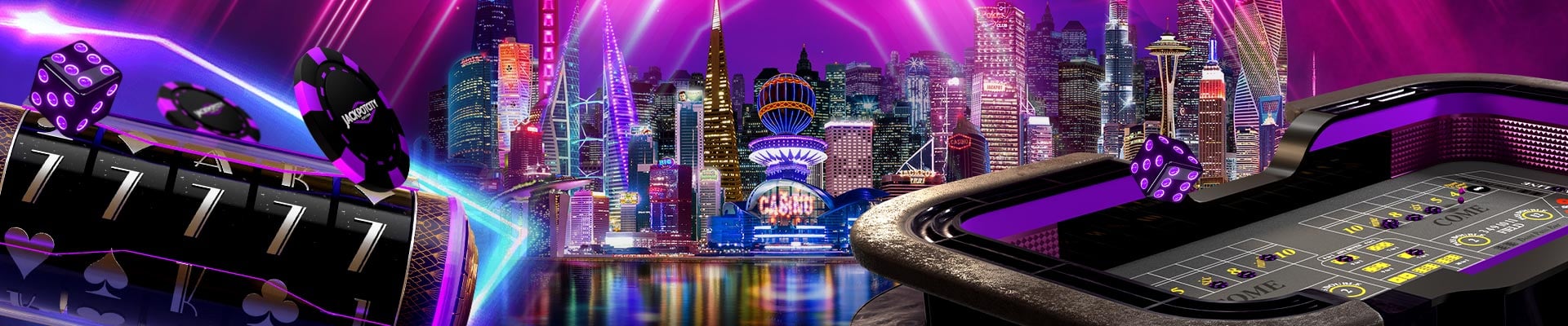 Screenshot of the Jackpot City casino game lobby showing various slot and table games