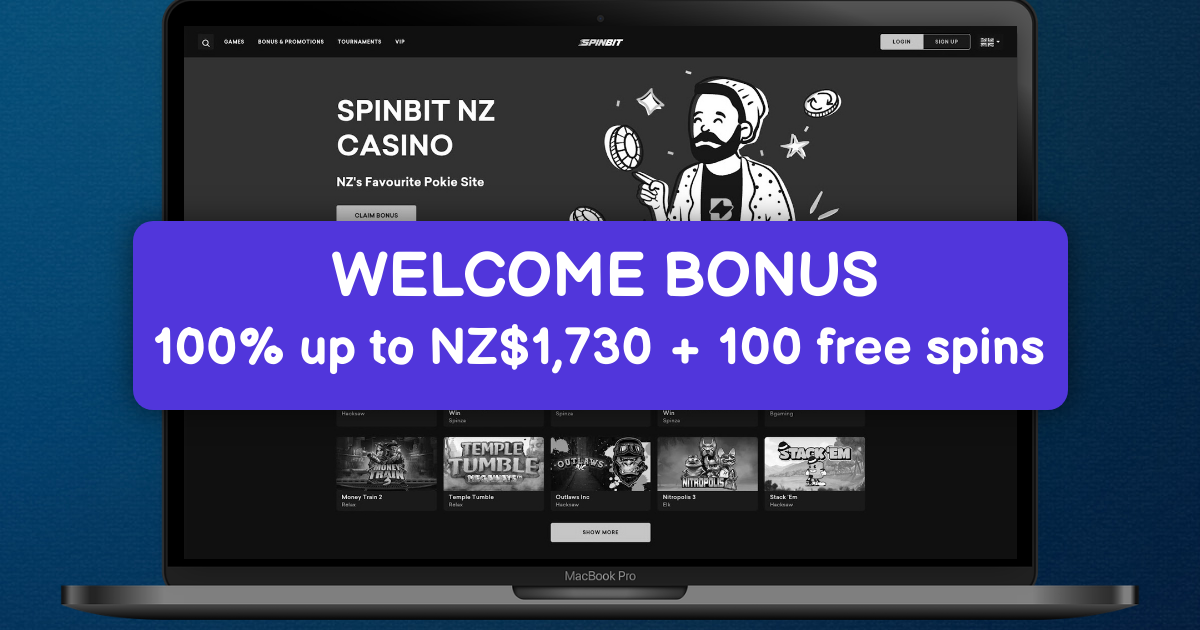 Spinbit Casino platform interface showcasing game lobby and features