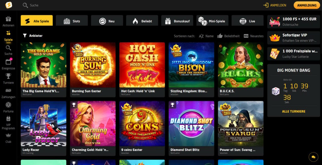 Stay Casino Games Interface